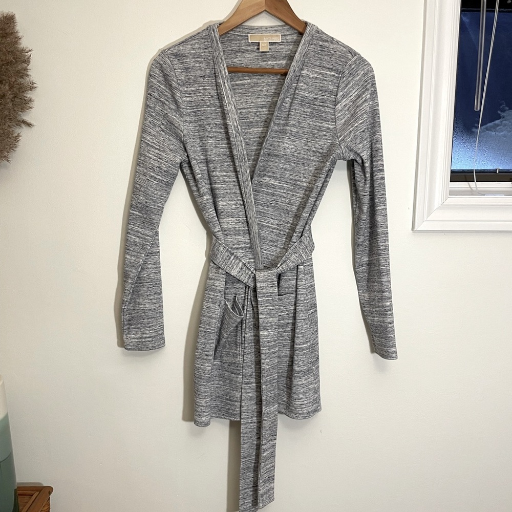 NEW Michael Kors Heather Grey Long Sleeve Wrap